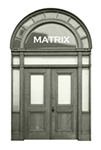 MAtrix logo on vintage door